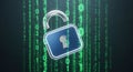 Illustration features an open padlock symbol in the center rendered Royalty Free Stock Photo