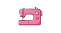 Cute Pink Sewing Machine Illustration on White Background Royalty Free Stock Photo