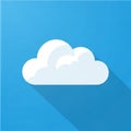 Illustration features a stylized white cloud against a bright blue Royalty Free Stock Photo