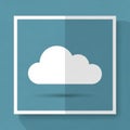 Illustration features a white cloud icon centered within a white Royalty Free Stock Photo