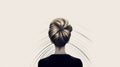 Elegant Woman With Bun Styled Hair Illustration For Fashion Design Blog And Social Media