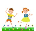 Illustration Featuring Dancing Kids