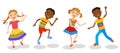 Illustration Featuring Dancing Kids set