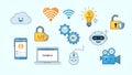 AI, Technology, and Creativity Icons Illustration Royalty Free Stock Photo