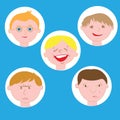Illustration Featuring Kids Showing Different Facial Expressions