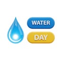 Water Drop Icon with Blue and Yellow \