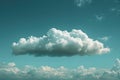 Featuring a one white cloud floating in the sky, simple blue background Royalty Free Stock Photo