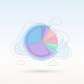 Illustration featuring a pastel colored pie chart overlapped Royalty Free Stock Photo