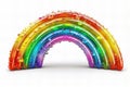 Featuring a rainbow curved arch, simple style, white background, no shadow in the middle of the picture, no gradient color, d fla
