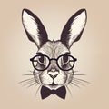 Cute stylish rabbit illustration, wearing glasses Royalty Free Stock Photo