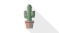 Is a plain white emphasizing the cactus s form and the pot s Royalty Free Stock Photo