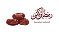 Ramadan Kareem Calligraphy with Dates for Holy Month Greeting Royalty Free Stock Photo