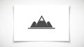 Illustration featuring three stylized mountains in grayscale against Royalty Free Stock Photo