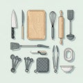 Illustration featuring a variety of tools arranged neatly against Royalty Free Stock Photo