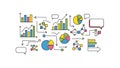 Data Analysis Charts, Graphs, and Network Illustration Royalty Free Stock Photo