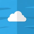 Illustration featuring a white cloud icon centered on a blue Royalty Free Stock Photo
