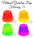 Illustration 15 February National Gumdrop Day greeting card