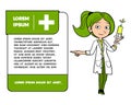 illustration of a female doctor wear white coat