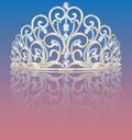 female jewelry crown of a tiara with precious stones with reflection