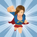 Female Superhero Flying Forward