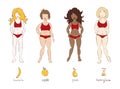 Illustration - female types of figures Royalty Free Stock Photo