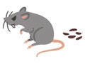 Illustration of a ferocious rat and feces