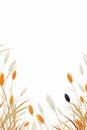an illustration of a field of grass with orange and white flowers Royalty Free Stock Photo