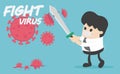 Illustration fight covid-19 coronavirus