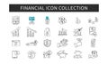 Illustration of financial doodling icon and symbol. Hand sketch