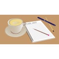 Illustration Find Ideas with a cup of coffee