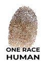 Illustration of a finger print in variety line shape symbol as one race the human race