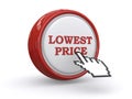 Finger pushing lowest price button