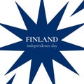 Illustration of finland independence day text in blue star shape over white background, copy space Royalty Free Stock Photo