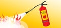 Illustration of fire fighting with extinguishers Royalty Free Stock Photo