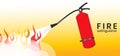 Illustration of fire fighting with extinguishers Royalty Free Stock Photo
