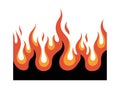 Illustration of fire flames vector pattern banner with black color background Royalty Free Stock Photo