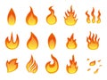 Fire icon set Royalty Free Stock Photo