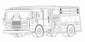 Illustration of a fire truck, vector draw