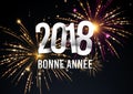 2018 illustration with fireworks in the background Royalty Free Stock Photo