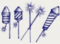 Illustration fireworks Royalty Free Stock Photo