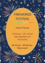 Illustration of fireworks festival, date, venue, timings, kids sparklers and fireworks, main event