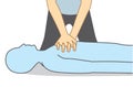 Illustration about First aid for Heart attack people.