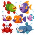 Illustration of fish collection Royalty Free Stock Photo