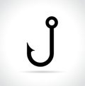 Fish hook icon on white background Royalty Free Stock Photo