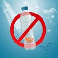 Fish trapped in the plastic bottle Royalty Free Stock Photo