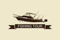 Illustration fishing boat, vector