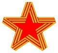 Twin colored five-pointed star illistation