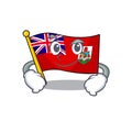 Illustration flag bermuda on the smirking mascot Royalty Free Stock Photo