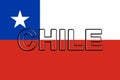 Illustration of the flag of Chile word Royalty Free Stock Photo