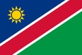 An illustration of the flag of Namibia with copy space